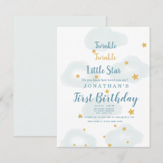 Twinkle Little Star & Cloud Baby Dusche Einladung