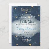 Twinkle Little Star & Cloud Baby Dusche Einladung (Vorne/Hinten)