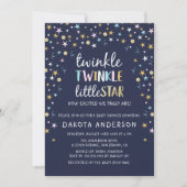 Twinkle Little Star Confetti & Blue Baby Dusche Einladung (Vorderseite)
