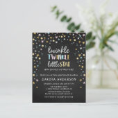 Twinkle Little Star Confetti & Chalk Baby Dusche Einladungspostkarte (Stehend Vorderseite)
