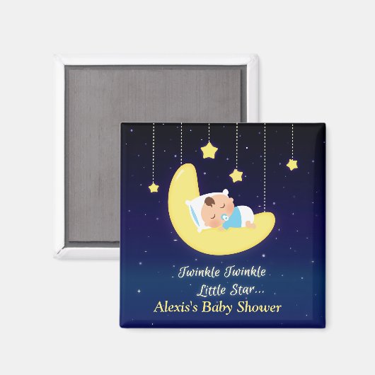 Twinkle Little Star Dark Blue Background Magnet (Vorderseite/Rückseite)