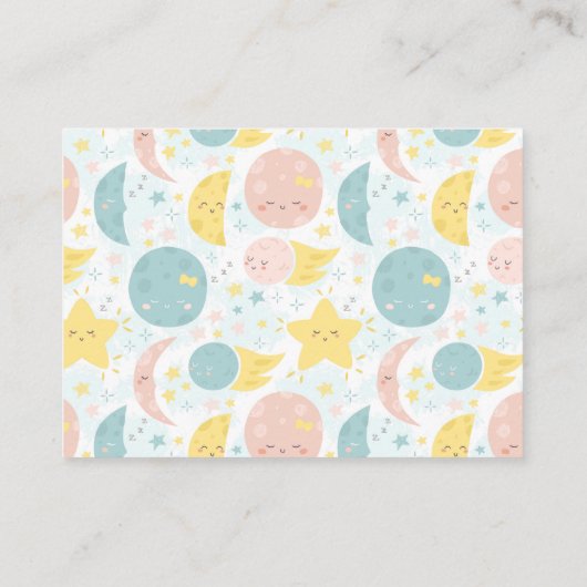 Twinkle Little Star Diaper Raffle Baby Dusche Begleitkarte (Rückseite)