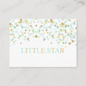 Twinkle Little Star Diaper Raffle Mint Green Gold Begleitkarte (Rückseite)