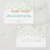 Twinkle Little Star Diaper Raffle Mint Green Gold Begleitkarte (Vorne/Hinten)