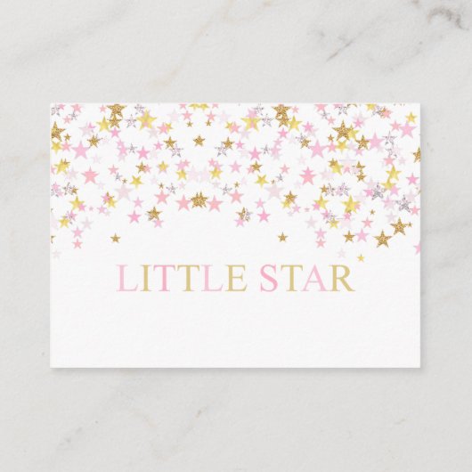 Twinkle Little Star Diaper Raffle Pink Gold Creme Begleitkarte (Rückseite)