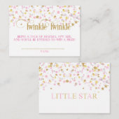 Twinkle Little Star Diaper Raffle Pink Gold Creme Begleitkarte (Vorne/Hinten)
