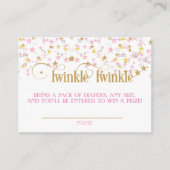 Twinkle Little Star Diaper Raffle Pink Gold Creme Begleitkarte (Vorderseite)
