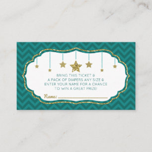 Twinkle Little Star Diaper Raffle Ticket Begleitkarte