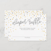 Twinkle Little Star Diaper Raffle Ticket Gray Begleitkarte (Vorne/Hinten)