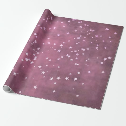 Twinkle Little Star | Dusty Mauve Pink Silver Gray Geschenkpapier (Ungerollt)