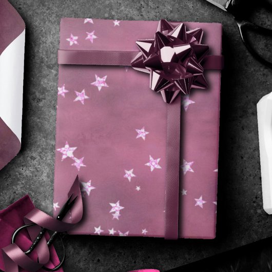 Twinkle Little Star | Dusty Mauve Pink Silver Gray Geschenkpapier
