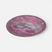 Twinkle Little Star | Dusty Mauve Pink Silver Gray Pappteller (Schrägansicht)