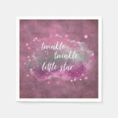 Twinkle Little Star | Dusty Mauve Pink Silver Gray Serviette (Vorderseite)