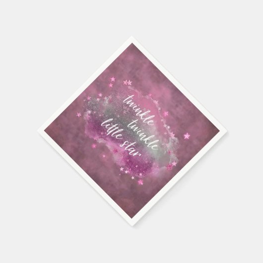 Twinkle Little Star | Dusty Mauve Pink Silver Gray Serviette (Ecke)