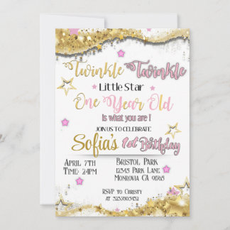 Twinkle Little Star Einladung zum Geburtstag