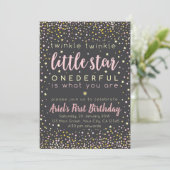 Twinkle Little Star Einladung zum Geburtstag (Stehend Vorderseite)