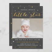 Twinkle Little Star Einladungen zum ersten Geburts (Vorne/Hinten)
