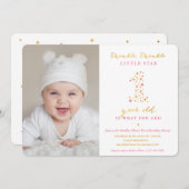 Twinkle Little Star Einladungen zum ersten Geburts (Vorne/Hinten)