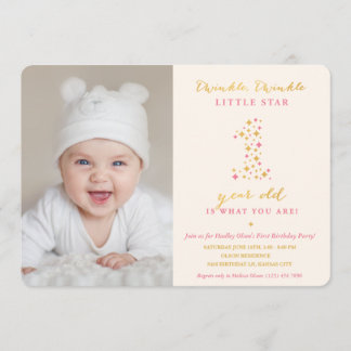 Twinkle Little Star Einladungen zum ersten Geburts