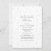 Twinkle Little Star Elegant Baby Shower Gray Einladung (Vorderseite)