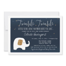 Twinkle Little Star Elephant Baby Dusche einladen
