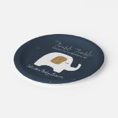 Twinkle Little Star Elephant Baby Shower Plate Pappteller (Schrägansicht)