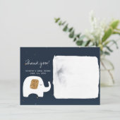 Twinkle Little Star Elephant Babydusche Danke Einladung (Stehend Vorderseite)
