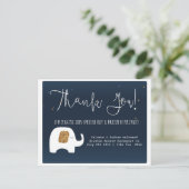 Twinkle Little Star Elephant Babydusche Danke Postkarte (Stehend Vorderseite)