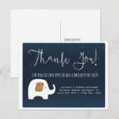Twinkle Little Star Elephant Babydusche Danke Postkarte (Vorne/Hinten)