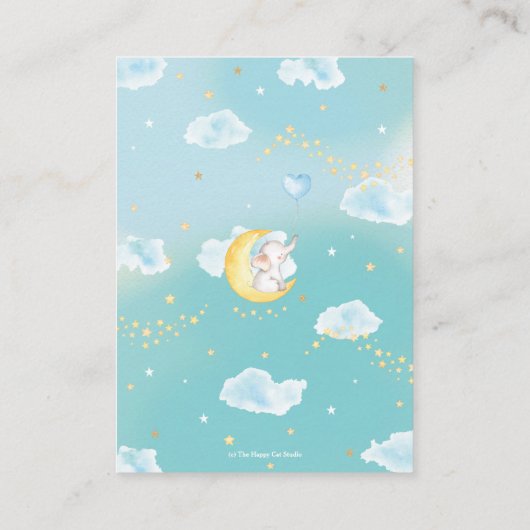 Twinkle Little Star Elephant Boy Bringen Sie ein B Begleitkarte (Rückseite)