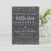 Twinkle Little Star| Ersteinladung zum Geburtstag Einladung (Stehend Vorderseite)
