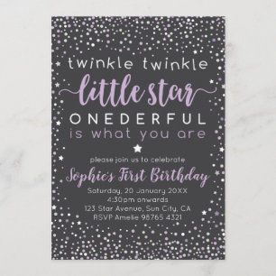 Twinkle Little Star  Ersteinladung zum Geburtstag Einladung