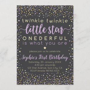 Twinkle Little Star Ersteinladung zum Geburtstag Einladung