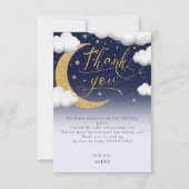 Twinkle Little Star Erster Geburtstag Vielen Dank Dankeskarte (Vorderseite)