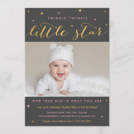 Twinkle Little Star Erstgeburtstag Einladung Mädch
