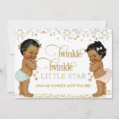 Twinkle Little Star Ethnic Baby Gender Neutral Einladung (Vorderseite)
