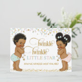 Twinkle Little Star Ethnic Baby Gender Neutral Einladung (Stehend Vorderseite)