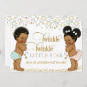Twinkle Little Star Ethnic Baby Gender Neutral Einladung (Vorne/Hinten)
