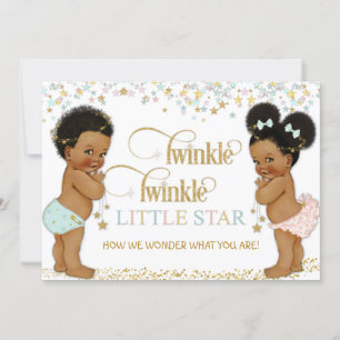 Twinkle Little Star Ethnic Baby Gender Neutral Einladung