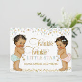 Twinkle Little Star Ethnic Baby Gender Neutral Einladung (Stehend Vorderseite)