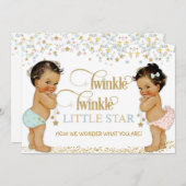Twinkle Little Star Ethnic Baby Gender Neutral Einladung (Vorne/Hinten)