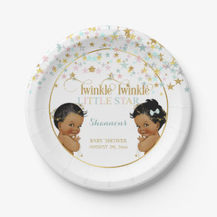 Twinkle Little Star Ethnisches Baby geschlechtsneu Pappteller