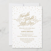Twinkle Little Star Extravagant Gold & White Baby  Einladung (Vorderseite)