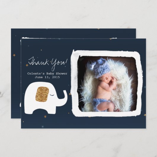 Twinkle Little Star Foto Babydusche Danke Mitteilungskarte (Vorne/Hinten)