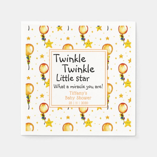 Twinkle Little Star Gender Neutral Baby Dusche Serviette (Vorderseite)