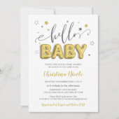 Twinkle Little Star Gender Reveal Baby Shower Einladung (Vorderseite)