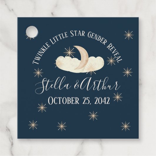 Twinkle Little Star Gender Reveal - Celestial Geschenkanhänger (Vorderseite)