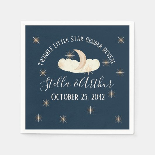 Twinkle Little Star Gender Reveal - Celestial Serviette (Vorderseite)