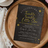 Twinkle Little Star Gender Reveal Chic Black Gold Einladung