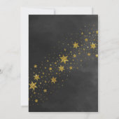 Twinkle Little Star Gender Reveal Chic Black Gold Einladung (Rückseite)